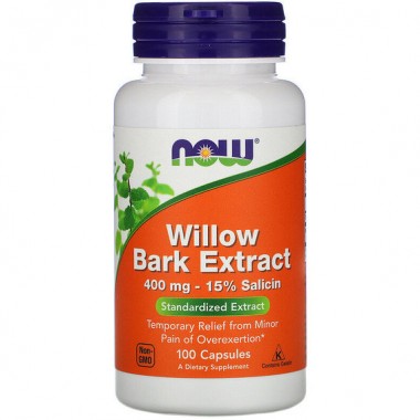 Кора ивы NOW Foods Willow Bark Extract 400 mg 100 Caps NOW-04775