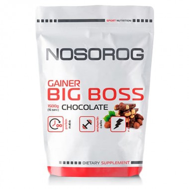 Гейнер Nosorog Nutrition Big Boss 1500 g /15 servings/ Chocolate Гейнер Nosorog Nutrition Big Boss 1500 g /15 servings/ Chocolate