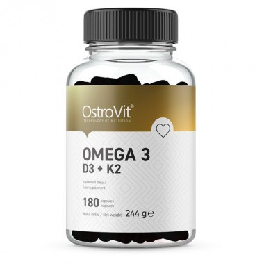 Омега для спорта OstroVit Omega 3 D3 + K2 180 Caps Омега для спорта OstroVit Omega 3 D3 + K2 180 Caps