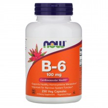 Пиридоксин NOW Foods Vitamin B-6 100 mg 250 Veg Caps