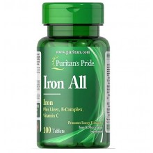 Мультиминеральный комплекс Puritan's Pride Iron All (Plus Liver, B-complex, Vitamin-C) 100 Tabs Мультиминеральный комплекс Puritan's Pride Iron All (Plus Liver, B-complex, Vitamin-C) 100 Tabs
