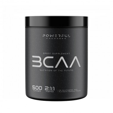 Амінокислота BCAA для спорту Powerful Progress BCAA 2:1:1 + Glutamine 500 g /50 servings/ Tropical mix