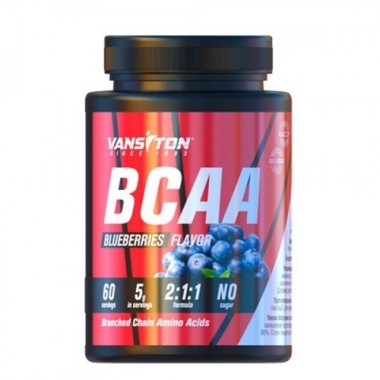 Амінокислота BCAA для спорту Vansiton BCAA 300 g /60 servings/ Blueberries