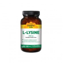 Амінокислота Лізін Country Life L-Lysine 1000 mg 100 Tabs