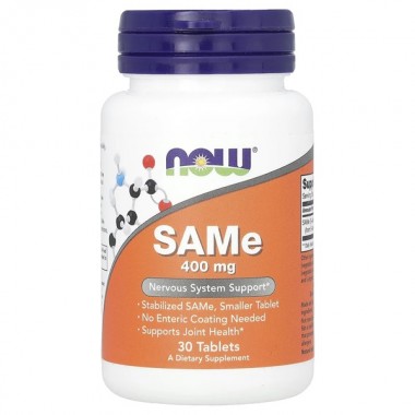 Метионин NOW Foods SAM-E (S-Adenosyl-L-Methionine) 400 mg 30 Tabs (NF0139