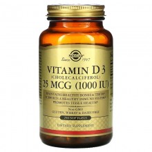 Витамин D Solgar Vitamin D3 (Cholecalciferol) 1000 IU 25 mcg 250 Softgels Витамин D Solgar Vitamin D3 (Cholecalciferol) 1000 IU 25 mcg 250 Softgels