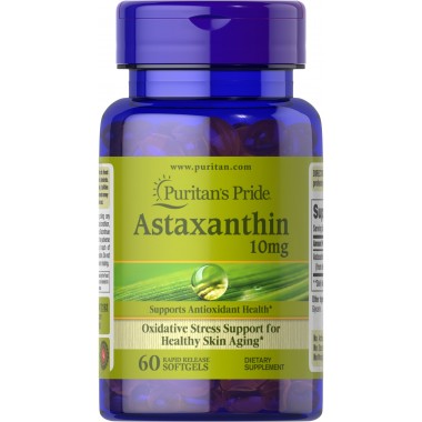 Астаксантин Puritan's Pride Astaxanthin 10 mg 60 Softgels
