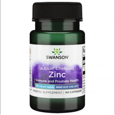 Микроэлемент Цинк Swanson Albion Zinc 30 mg 90 Caps