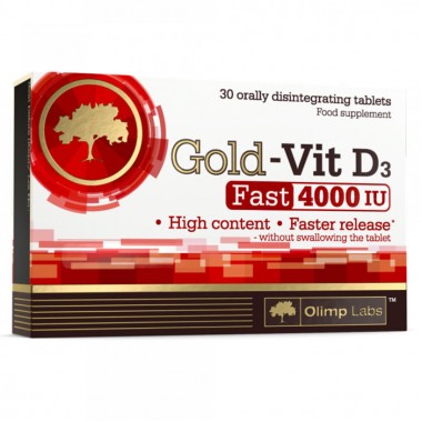Витамин D для спорта Olimp Nutrition Gold-Vit D3 4000 Fast 30 Tabs Витамин D для спорта Olimp Nutrition Gold-Vit D3 4000 Fast 30 Tabs