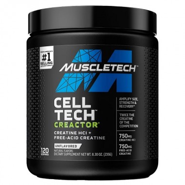 Креатин комплекс MuscleTech Cell Tech CREACTOR, Creatine HCI + Free-Acid Creatine 235 g /120 servings/ Unflavored