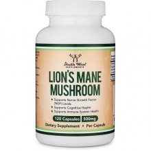 Комплекс для профилактики работы головного мозга Double Wood Lion's Mane Mushroom 500 mg 120 Caps
