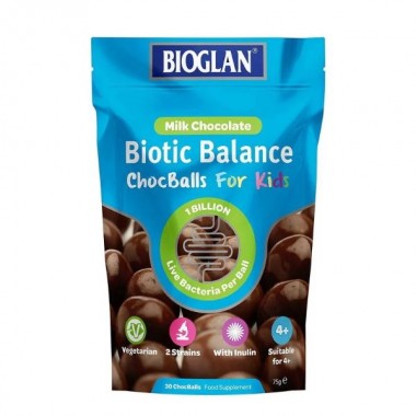 Пробиотик Bioglan Biotic Balance Chocballs For Kids 30 Chewable Tabs Chocolate