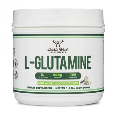 Глютамин Double Wood L-Glutamine Powder 500 g /100 servings/ Unflavored