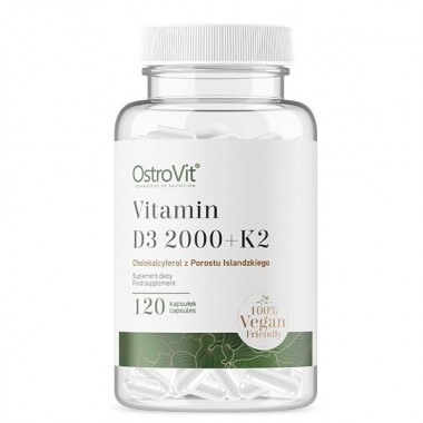 Витамин D для спорта OstroVit Vege Vitamin D3 2000 + K2 120 Caps Витамин D для спорта OstroVit Vege Vitamin D3 2000 + K2 120 Caps