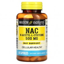Ацетилцистеин Mason Natural NAC 500 mg 60 Caps Ацетилцистеин Mason Natural NAC 500 mg 60 Caps