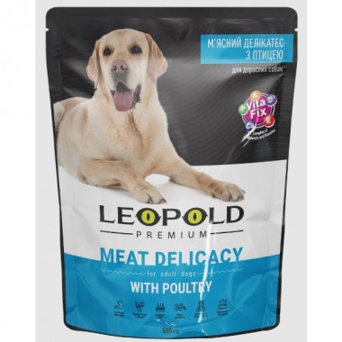  Леопольд Мясной деликатес с птицей, пауч 500 г (12шт/уп)