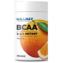 Аминокислота BCAA для спорта Willmax BCAA 2:1:1 400 g /80 servings/ Orange