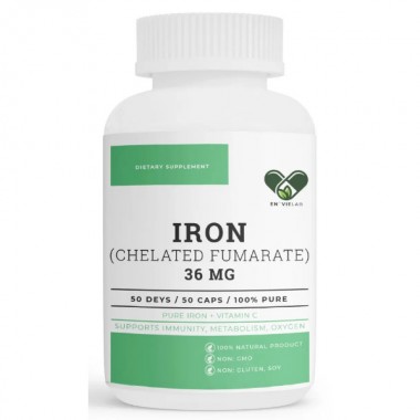 Микроэлемент Железо En`vie Lab Iron (chelated fumarate) 36 mg 50 Caps