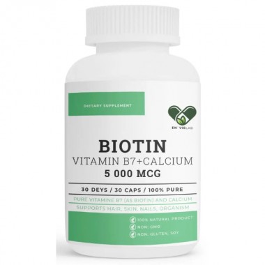 Биотин En`vie Lab Biotin 5000 mcg 30 Caps Биотин En`vie Lab Biotin 5000 mcg 30 Caps