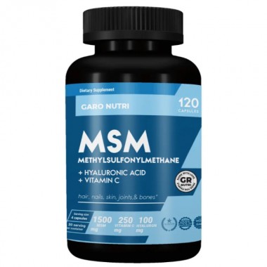 Хондропротектор (для спорта) GARO Nutrition MSM + Vitamin C + Hyaluronic acid 120 Caps