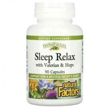 Комплекс для сна Natural Factors Herbal Factors Sleep Relax with Valerian & Hops 90 Caps