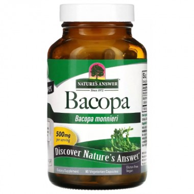 Комплекс для профилактики работы головного мозга Nature's Answer Bacopa 500 mg 90 Veg Caps
