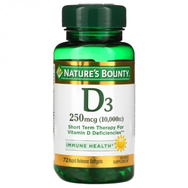 Витамин D Nature's Bounty Vitamin D Rapid Release 10000 IU 250 mcg 72 Softgels