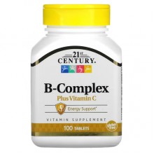 В комплекс 21st Century B Complex Plus Vitamin C 100 Tabs