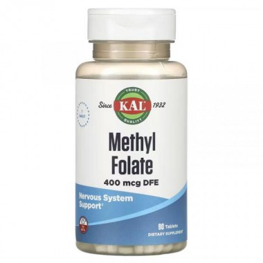 Фолиевая кислота KAL Methyl Folate 400 mcg 90 Tabs Фолиевая кислота KAL Methyl Folate 400 mcg 90 Tabs