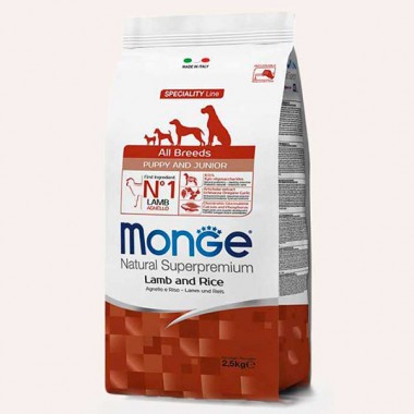  Monge Dog All breeds Adult ягненок, рис и картофель 2,5 Кг