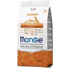 Сухой корм для собак Monge Dog All breeds Adult утка, рис и картофель 2,5 Кг