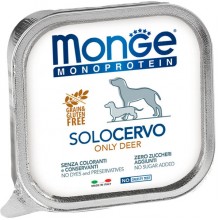 Влажный корм для собак Monge Dog Wet SOLO 100% оленина 0,15 Кг Влажный корм для собак Monge Dog Wet SOLO 100% оленина 0,15 Кг