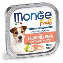 Влажный корм для собак Monge Dog Wet FRUIT лосось с грушей 0,1 Кг