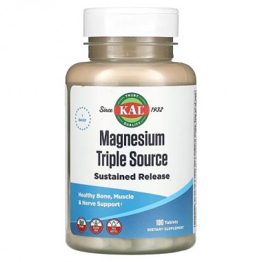 Микроэлемент Магний KAL Magnesium Sustained Release Triple Source 500 mg 100 Tabs