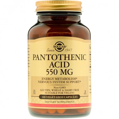 Пантотеновая кислота Solgar Pantothenic Acid 550 mg 100 Veg Caps