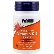 Витамин D NOW Foods Vitamin D-3 2000 IU 30 Softgels