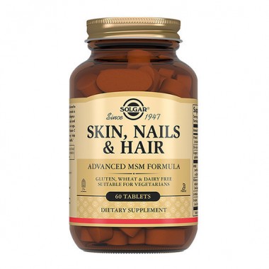 Комплекс для кожи, волос, ногтей Solgar Skin, Nails & Hair, Advanced MSM Formula 60 Tabs