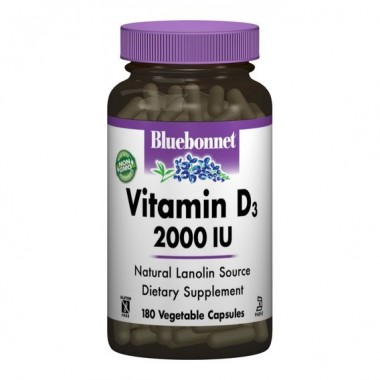 Витамин D Bluebonnet Nutrition Vitamin D3 2000IU 180 Veg Caps