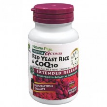 Красный рис Nature's Plus Herbal Actives, Red Yeast Rice & CoQ10 30 Caps