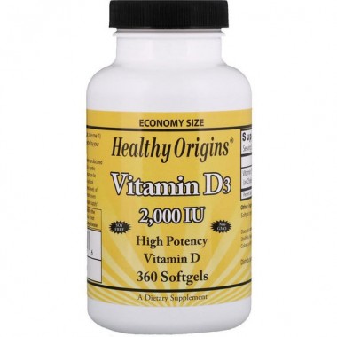 Витамин D Healthy Origins Vitamin D3 2000 IU 360 Softgels