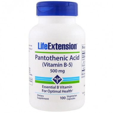 Пантотеновая кислота Life Extension Pantothenic Acid (Vitamin B-5) 500 mg 100 Veg Caps Пантотеновая кислота Life Extension Pantothenic Acid (Vitamin B-5) 500 mg 100 Veg Caps