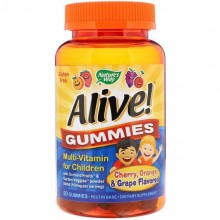 Витаминно-минеральный комплекс Nature's Way Alive! Gummies Multi-Vitamin for Children 90 Gummies Cherry, Orange, Grape flavors