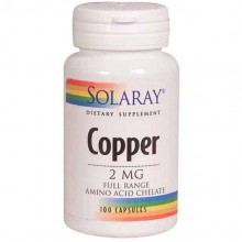 Микроэлемент Медь Solaray Copper 2 mg 100 Caps Микроэлемент Медь Solaray Copper 2 mg 100 Caps