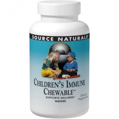 Натуральная добавка для иммунитета Source Naturals Wellness, Children's Immune Chewable 30 Wafers Delicious Berry Flavor SNS-02138