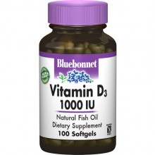 Витамин D Bluebonnet Nutrition Vitamin D3 1000IU 100 Softgels BLB0308