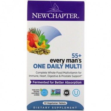 Витаминно-минеральный комплекс New Chapter 55+ Every Man's One Daily Multi 72 Veg Tabs NCR-90128
