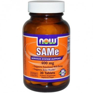 Метионин NOW Foods SAM-E (S-Adenosyl-L-Methionine) 400 mg 30 Tabs (NF0139