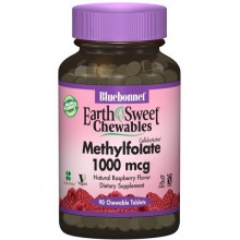 Фолиевая кислота Bluebonnet Nutrition Earth Sweet Chewables Methyfolate 1000 mcg 90 Chewable Tabs Natural Raspberry Flavor BLB0455 Фолиевая кислота Bluebonnet Nutrition Earth Sweet Chewables Methyfolate 1000 mcg 90 Chewable Tabs Natural Raspberry Flavor BLB0455