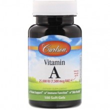 Витамин A Carlson Labs Vitamin A, 25,000 IU 100 Soft Gels CAR-01131