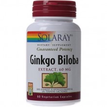 Гинкго Билоба Solaray Ginkgo Biloba Leaf Extract 60 mg 60 Veg Caps SOR-03600
